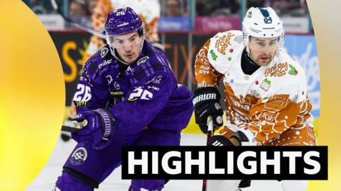 Action from Belfast Giants against Glasgow Clan