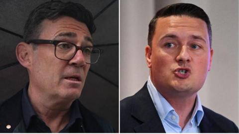 A composite picture showing Andy Burnham (left) and Wes Streeting (right)