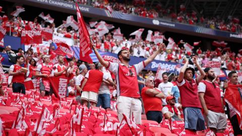 Arsenal fans in Budapest