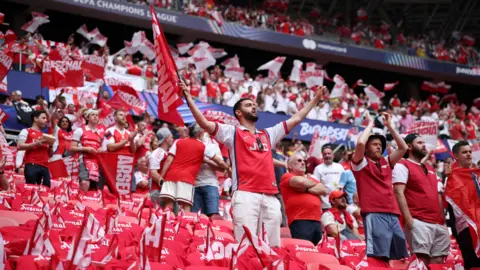 Arsenal fans in Budapest