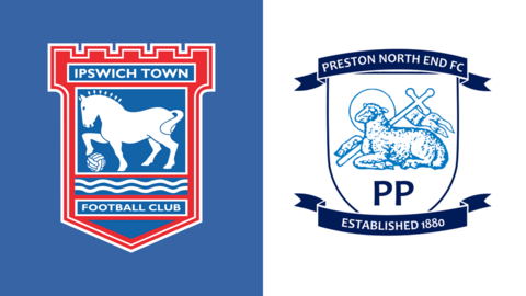 Ipswich Town v Preston North End club crests