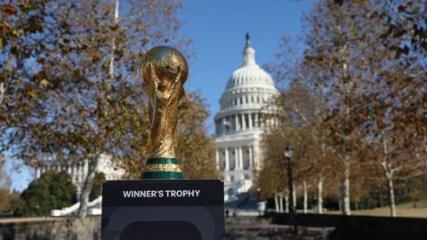 World Cup trophy at the US Capitol