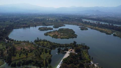 The wetlands of Xochimilco in Mexico.