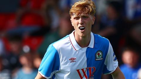 George Pratt in action for Blackburn Rovers in a pre-season friendly