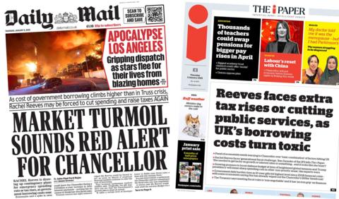 Front pages of Daily Mail and the i 