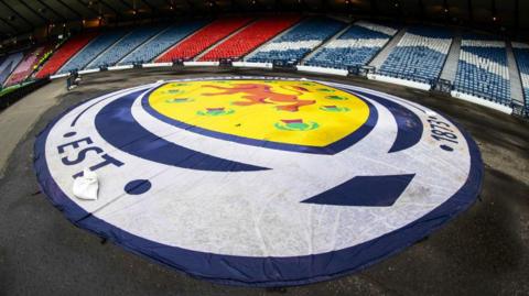 A General Stadium View during a UEFA Nations League 2024/25 League A/B Play-Off Second Leg match between Scotland and Greece at Hampden Park, on March 23, 2025