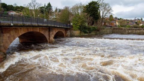 A river running heavily in Derbyshire