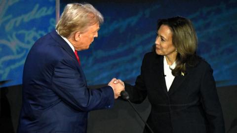 Donald Trump and Kamala Harris