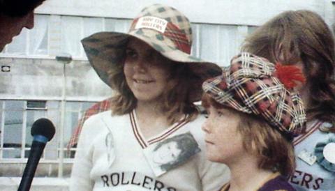 John Craven interviewing some Bay City Rollers fans