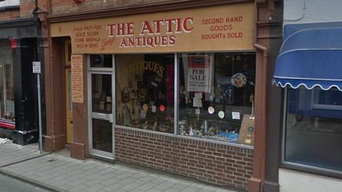 A view of The Attic shop from the street in Newton Abbot