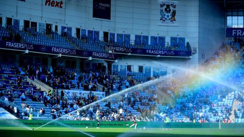 A rainbow over the CBS Arena pitch