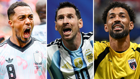 Belgium's Youri Tielemans, Argentina's Lionel Messi and Cape Verde goalkeeper Vozinha
