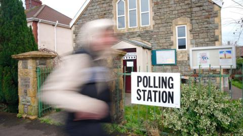 File photo dated 15/02/24 of a polling station in a church in Kingswood.