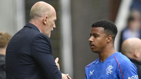 Rangers manager Philippe Clement and forward Hamza Igamane