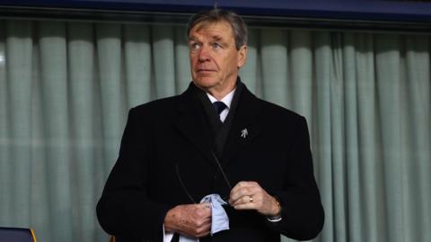 Graham Turner watches from the stands as Shrewsbury Town play Wolves in an FA Cup in 2019
