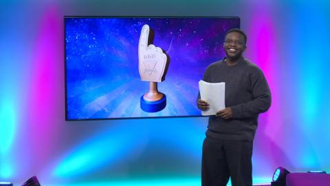 De-Graft in the Newsround studio