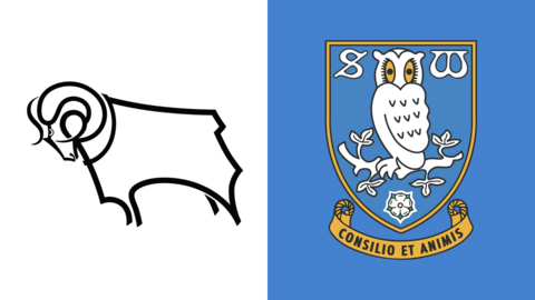 Side-by-side of Derby County and Sheffield Wednesday club badges
