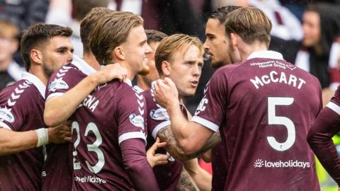 Hearts celebrate