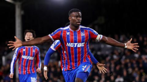 Marc Guehi celebrates scoring for Palace