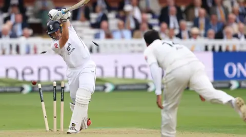 Jamie Smith is bowled