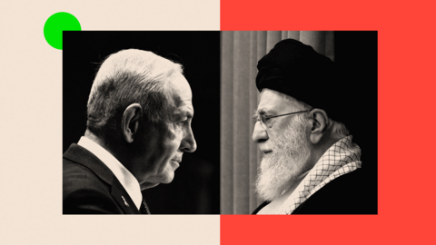 Promo image of Benjamin Netanyahu and Ali Hosseini Khamenei
