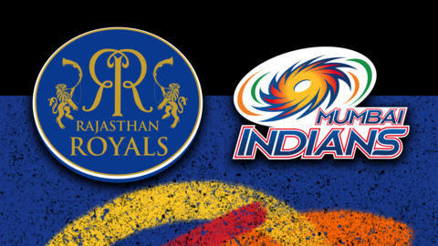 Rajasthan Royals v Mumbai Indians badge graphic