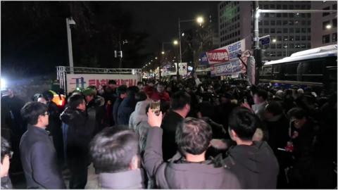 Protests outside parliament