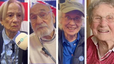 Composite image of four elderly people