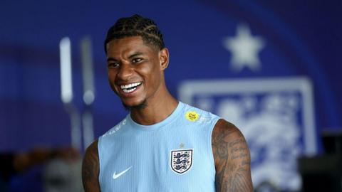 Marcus Rashford on England duty ahead of the World Cup