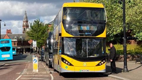 Merseytravel hydrogen bus in St Helens