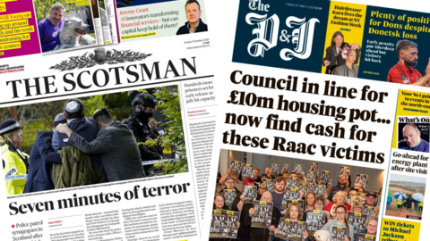 Front pages of The Scotsman and P&J