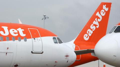 EasyJet planes on the tarmac