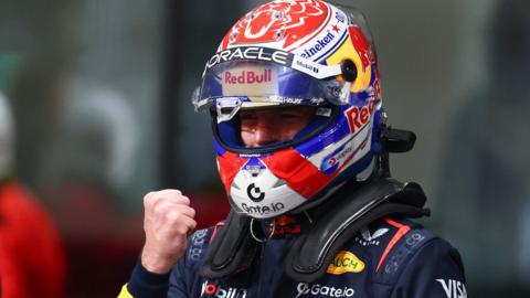 Max Verstappen celebrates