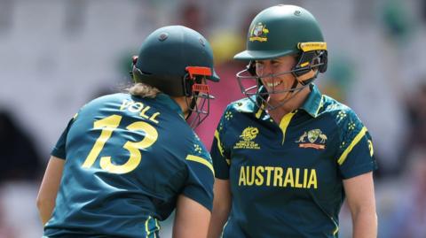 Georgia Voll and Beth Mooney batting v Bangladesh