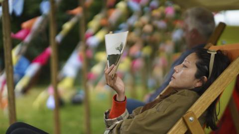 Hay Festival goer