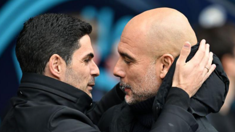 Man City boss Pep Guardiola and Arsenal manager Mikel Arteta