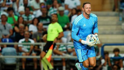 Matz Sels of Nottingham Forest in action
