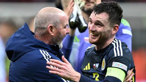 Scotland head coach Steve Clarke and captain Andy Robertson