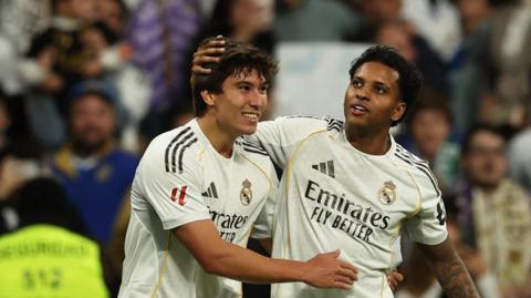 Gonzalo Garcia celebrates his goal