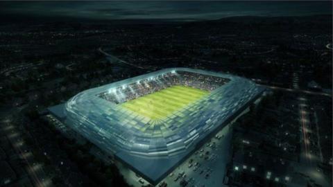 Artists' impression of the new stadium