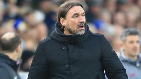 Leeds boss Daniel Farke during the 7-0 win over Cardiff