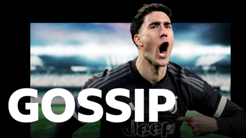 BBC Gossip logo featuring Dusan Vlahovic