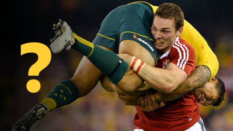 George North puts Israel Folau on his back during the 2013 Lions tour