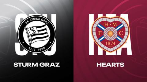 Sturm Graz and Hearts badges