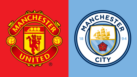 Manchester United and Manchester City club badges