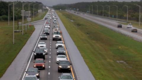 queue of cars on motorway