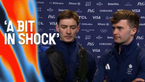 Grant Hardie and Bruce Mouat look disappointed in emotional post curling final interview