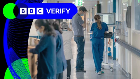A general view of an NHS hospital ward in England