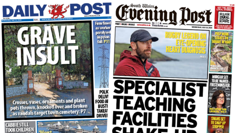 Daily Post and South Wales Evening Post front pages