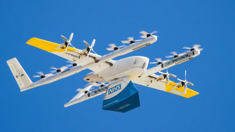 A drone in action during a trial run